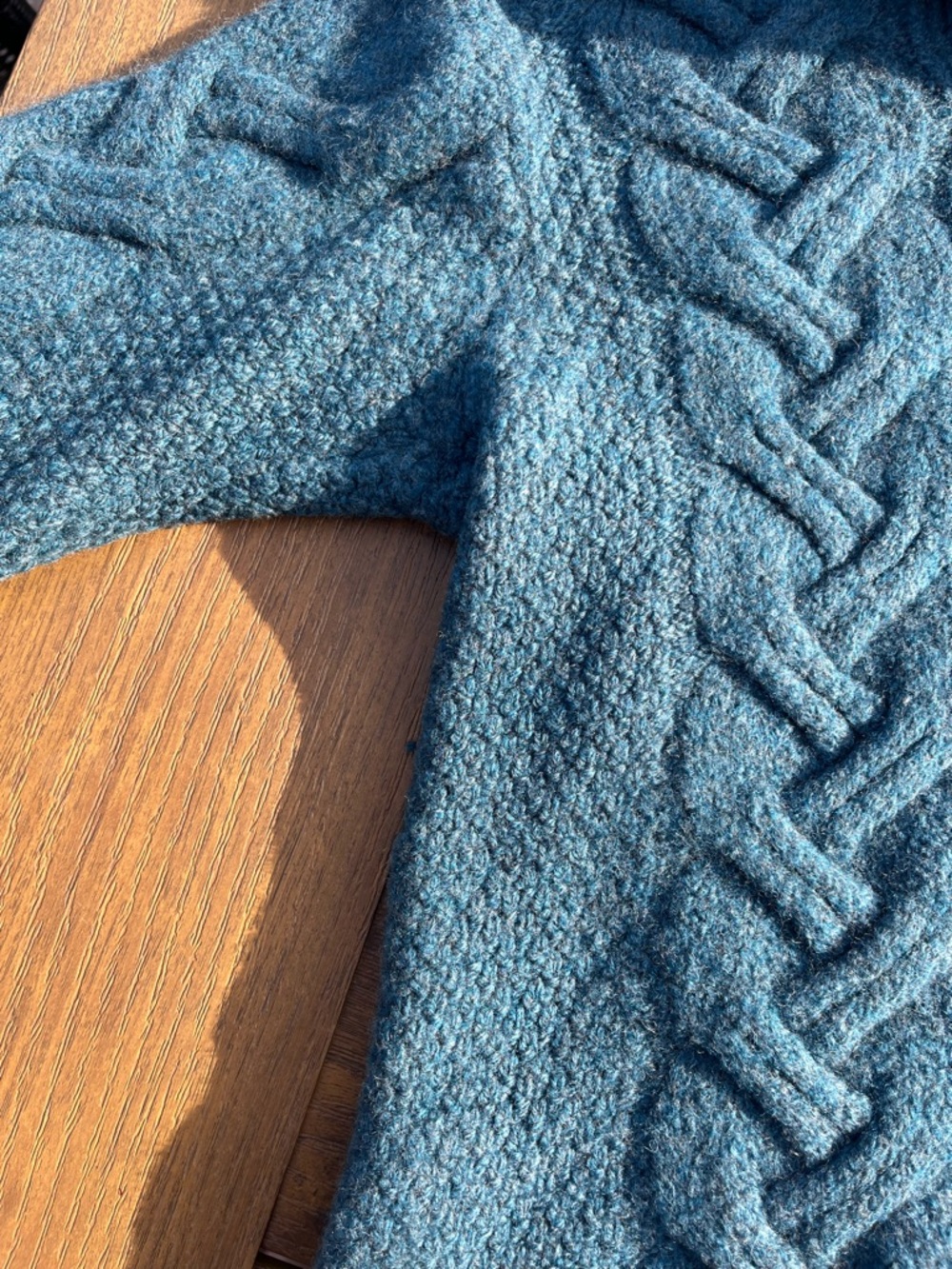 Aran Woollen Mills Merino Wool Cowl Neck Sweater | Irish Cable Knit | M - Picture 5 of 7